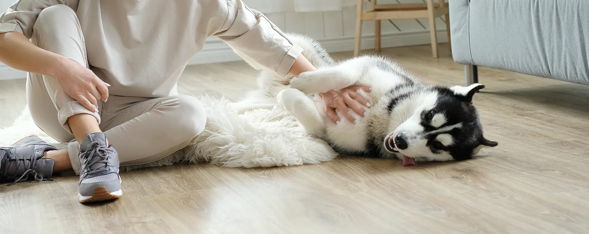 Woman With Husky